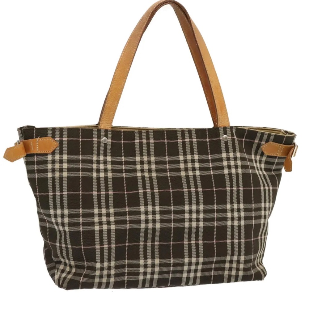 Burberry Brown and Tan Plaid Tote